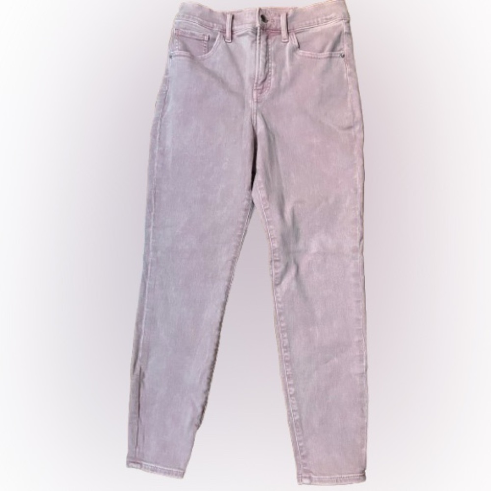 Express Cropped Skinny High Rise Hyper Stretch Women's Pink Jeans Size 2